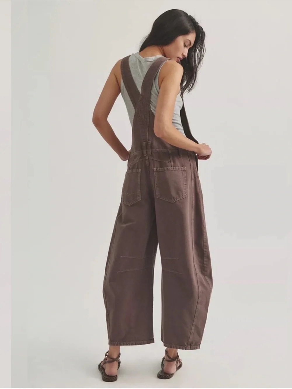 Free People Good Luck Barrel Overalls